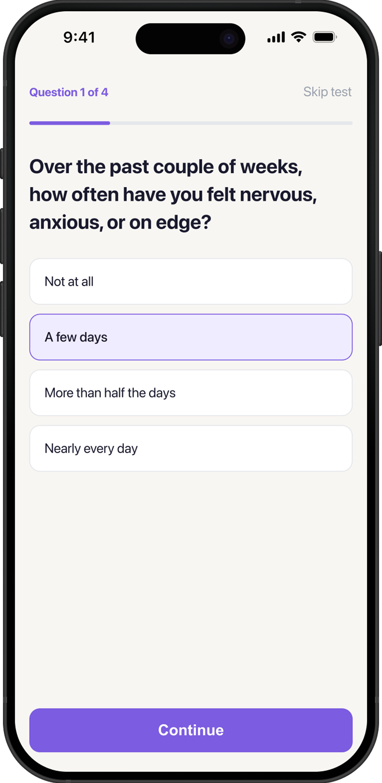 Test screen